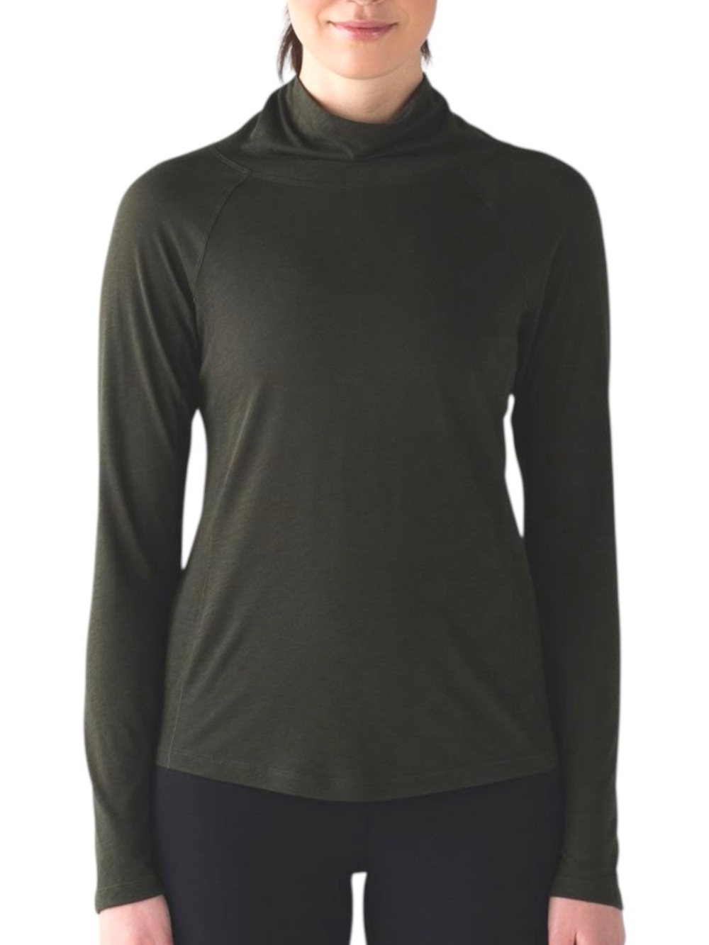 Lululemon Merino Wool Breathe-A-Wool Long Sleeve Dark Olive Size 4 High Neck